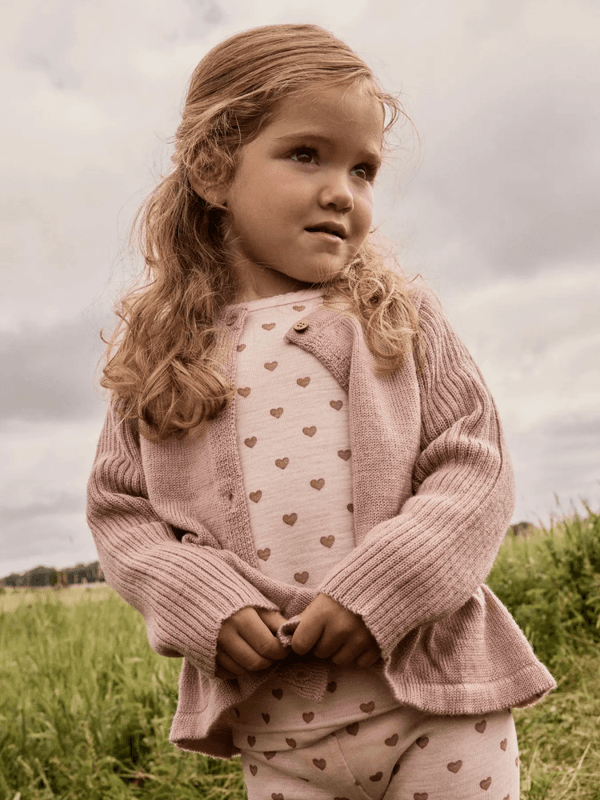 Noel Nia Wool Ls Slim Top - Morganite Heart